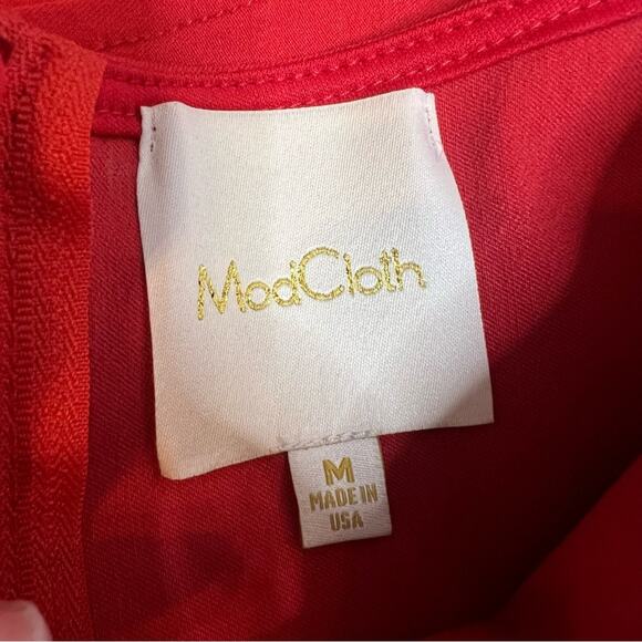 Modcloth Dear fiery red cut out dress pin up retro Sz M - Picture 4 of 7